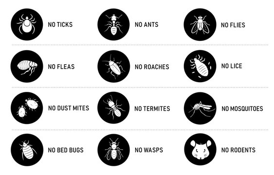 Set icons for pest control. Perfect suite for your service, tools, equipment, infographic material and etc. The outline icons are well scalable and editable. Contrasting elements. EPS10.