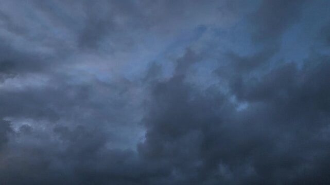 Blue stratocumulus clouds at dusk