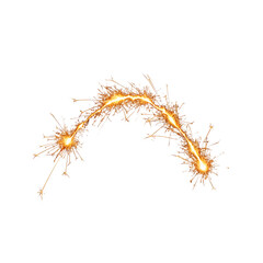 Obraz premium Bright glowing sparkler trail isolated on transparent background for festive holiday graphic design