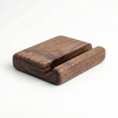 Fototapeta premium Wooden business card holder for office desk