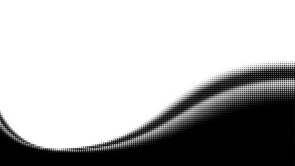 Fototapeta premium Halftone border website. Drop separator effect. Wave black gradient dot divider. Pixel graphic frame. Vector half tone illustration