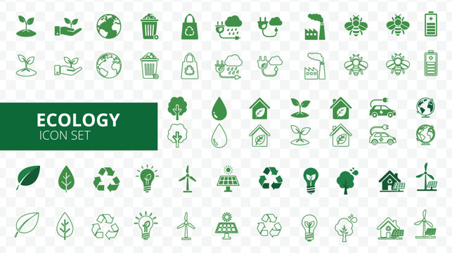 Ecology icon set for environmental and sustainable concepts