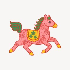 Fototapeta premium Colorful decorative horse illustration.