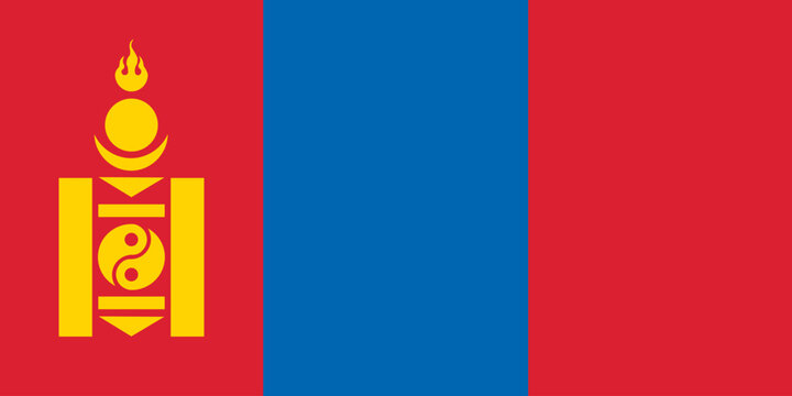 National Mongolia flag icon. National Mongolia flag sticker, banner, background.