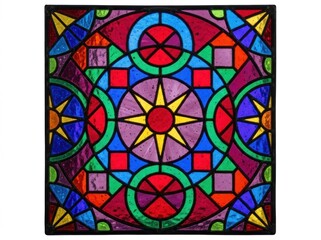 Fototapeta premium Vibrant Stained Glass Art Design Pattern.
