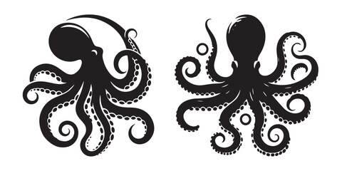 Symmetric tentacles octopus vector illustrations Art © MdRaihan