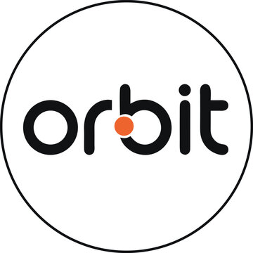 Minimalist Orbit Logo Design Featuring Stylized Typography and Circular Element