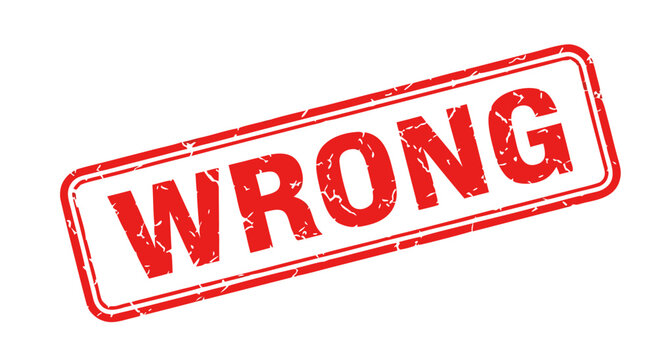 Red Wrong Stamp Vector Illustration - A Symbol of Incorrectness and Mistakes