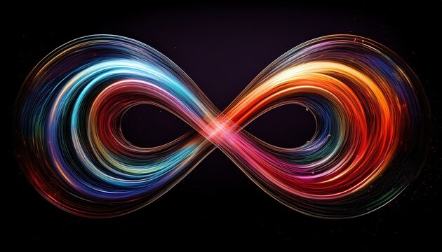 Vibrant Infinity Symbol With Multicolored Swirls