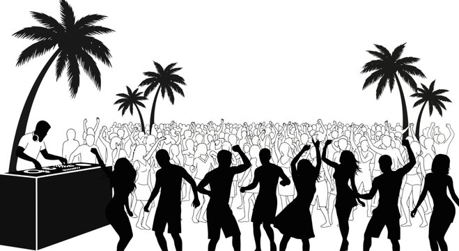 People dancing in a line formation.