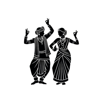 Indian Classical Dance Silhouette.