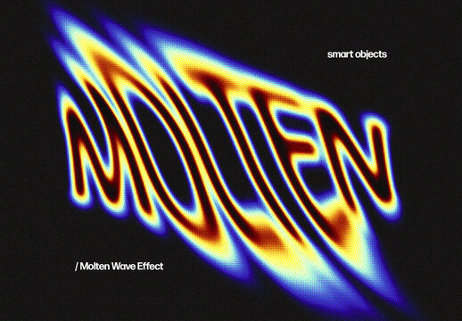 Molten Wave Text Effect &ndash; Psychedelic Typography for Logo, Poster & Branding (PSD)