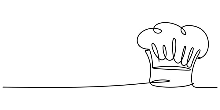 Drawing of a chef's hat on white background
