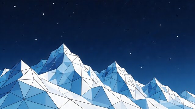 Stylized geometric mountain range