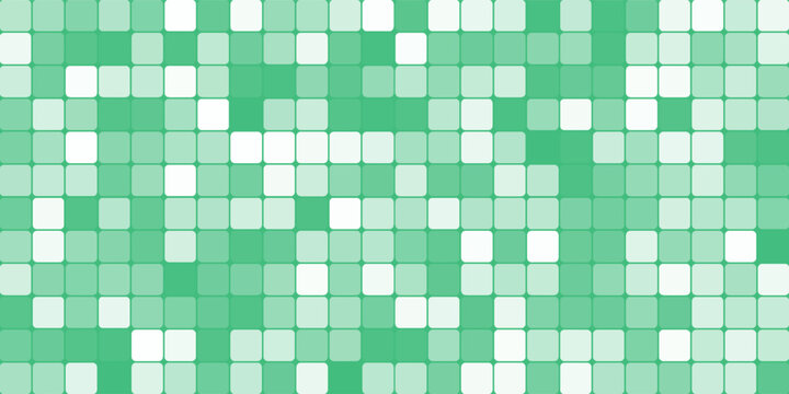 Green Geometric Mosaic Tile Background With Rounded Square Tiles and Soft Gradients
