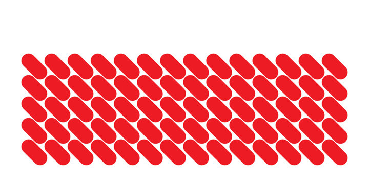 Abstract seamless red capsule pattern with modern geometric minimalist background design.
