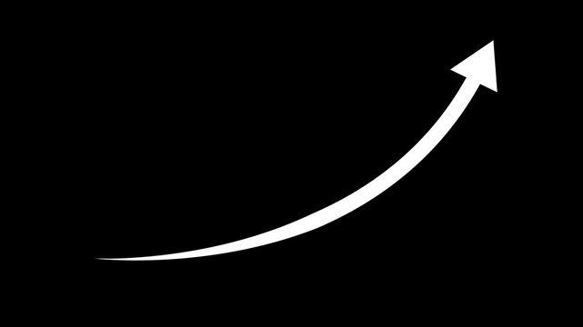 Business growth arrow and graph chart, arrow rising up animation.