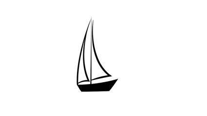 Isolated stylish minimalist black silhouette of a sailing boat, simple graphic design element or icon © Diego