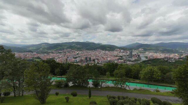 Timelapse of Bilbao on a cloudy day, Basque Country, 4k 30fps