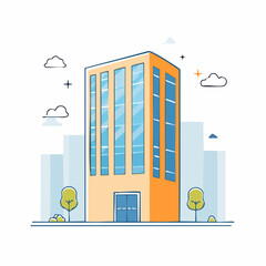 Fototapeta premium Modern Office Building Illustration
