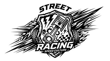 Street Racing Speed Culture Emblem. © AFAstore