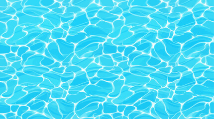 Obraz premium Seamless blue water texture background with rippling sunlight caustic patterns for summer vacation and swimming pool design projects