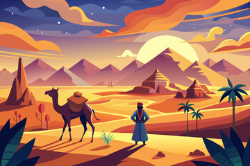Naklejka premium people in the desert