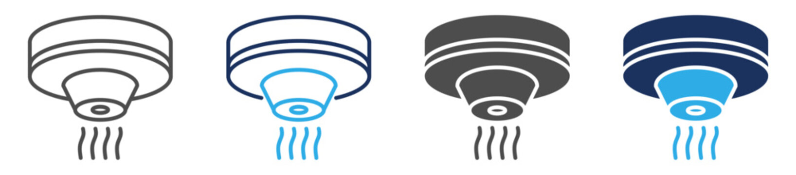 smoke detectors icon set multi concept