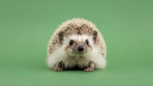 Curious hedgehog with spiky quills in focus