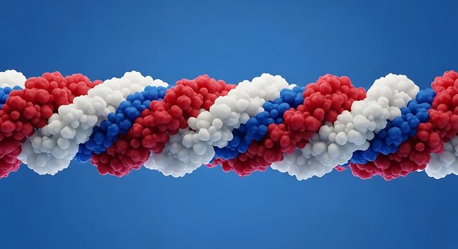 Colorful molecular structure resembling DNA double helix pattern design