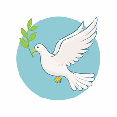 Obraz premium Dove of Peace with Olive Branch