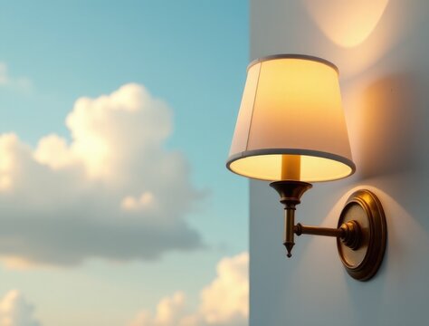 A simple and modern home lighting fixture with a white shade