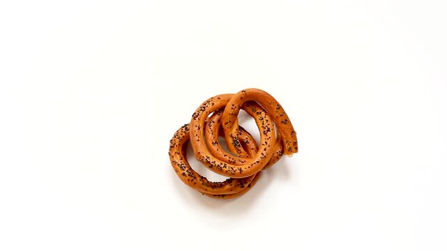 Traditional ring bread isolated with minimal composition