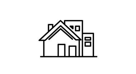 Fototapeta premium Minimalist Digital House and Building Roofs Outline