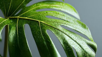 Obraz premium tropical leaf macro, clean composition, photorealistic, studio lighting, high detail