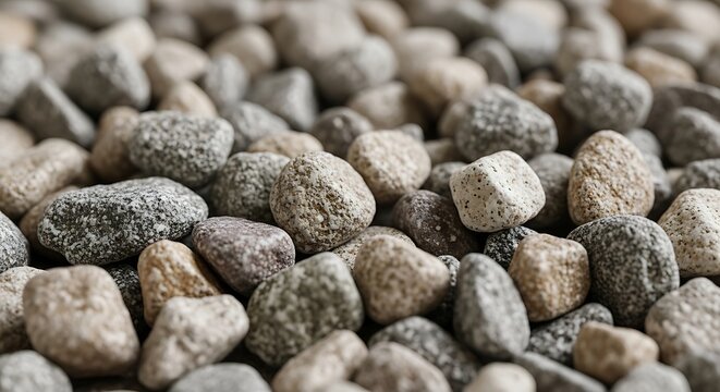 Close-up Macro Shot of Small Grey and Brown Pebbles.