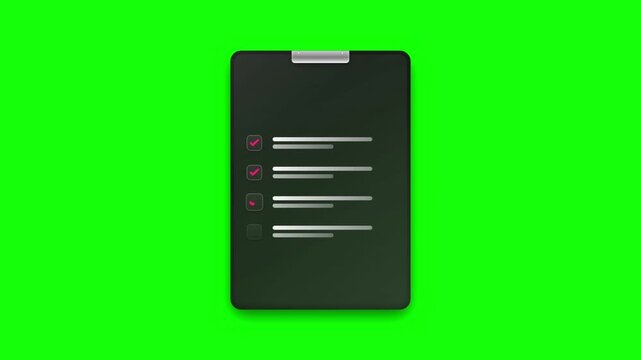 Three black clipboards with checkmarks on a green background checklist to do list organization planning productivity business workflow task management