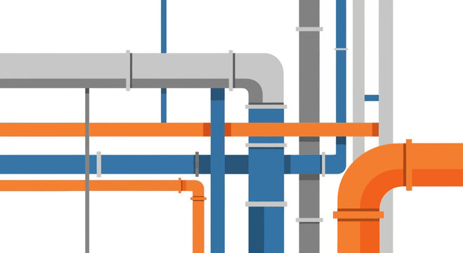 Industrial colored pipes and tubes system.