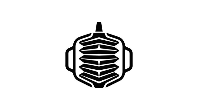 Black and white protective face mask icon design.