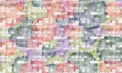 Abstract mosaic pattern background with soft pastel colors and artistic texture overlay
