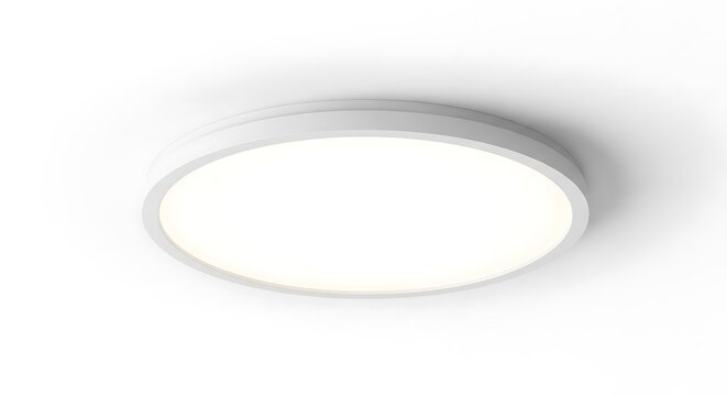 Modern round led ceiling light fixture isolated on white background