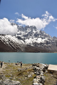 Dramatic Himalayan Landscape with Gokyo Lake Reflection