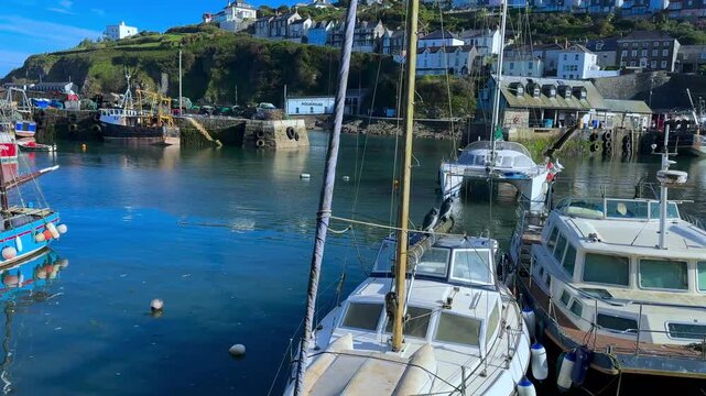 The harbor in the costal village and port of Mevagissey on the south coast of Cornwall in the southwest of England.