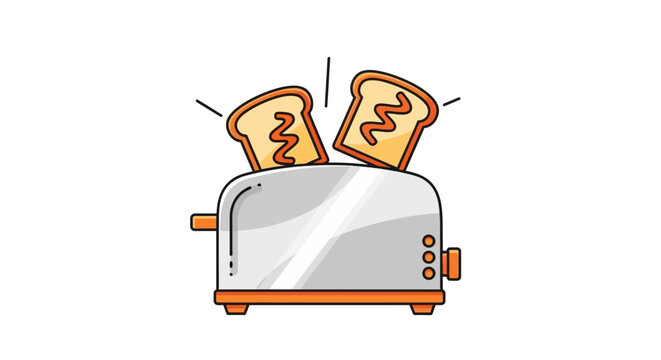 Toaster with two slices popping up.