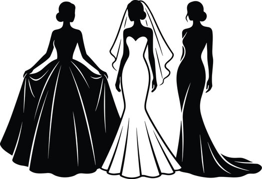 bridesmaid dresses drawings Bridesmaid Dress Vector Art, Icons, and Graphics for Free Download