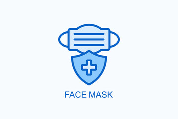 Fototapeta premium Face Mask Icon Or Logo Isolated Vector Illustration