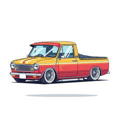 Fototapeta premium Retro Pick-up Truck Illustration, Classic Car Design