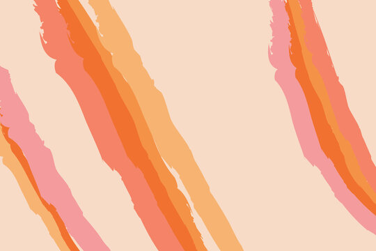 Pink and orange stripes on a beige background create a vibrant colorful pattern