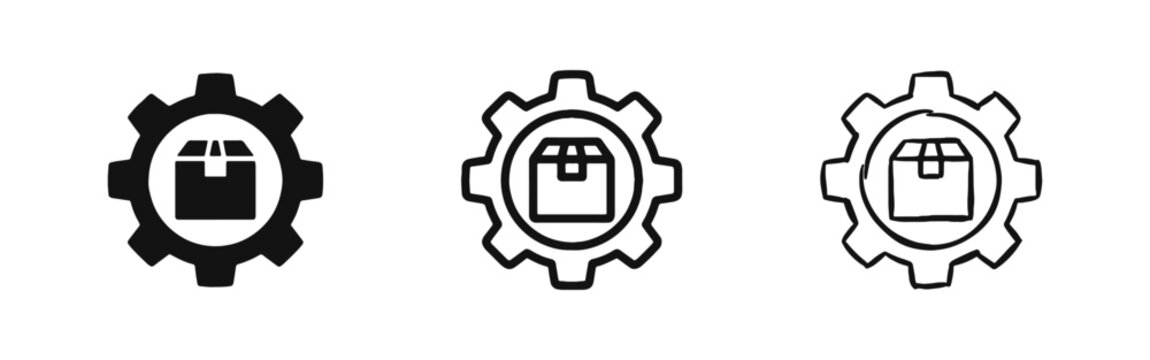 Order Processing and Logistics Management Icons Set
