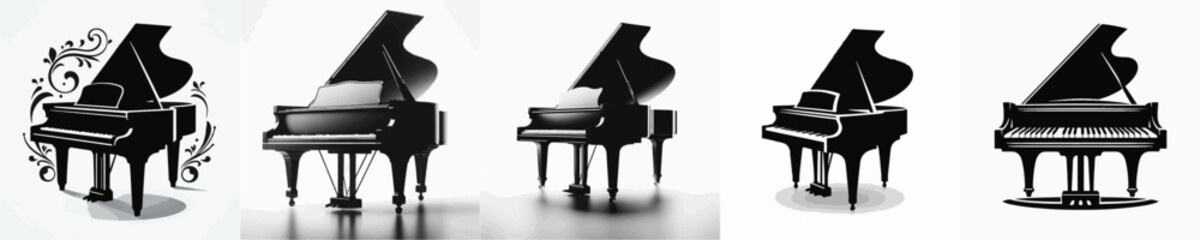 Vector silhouette of a piano © FirdianKrisna